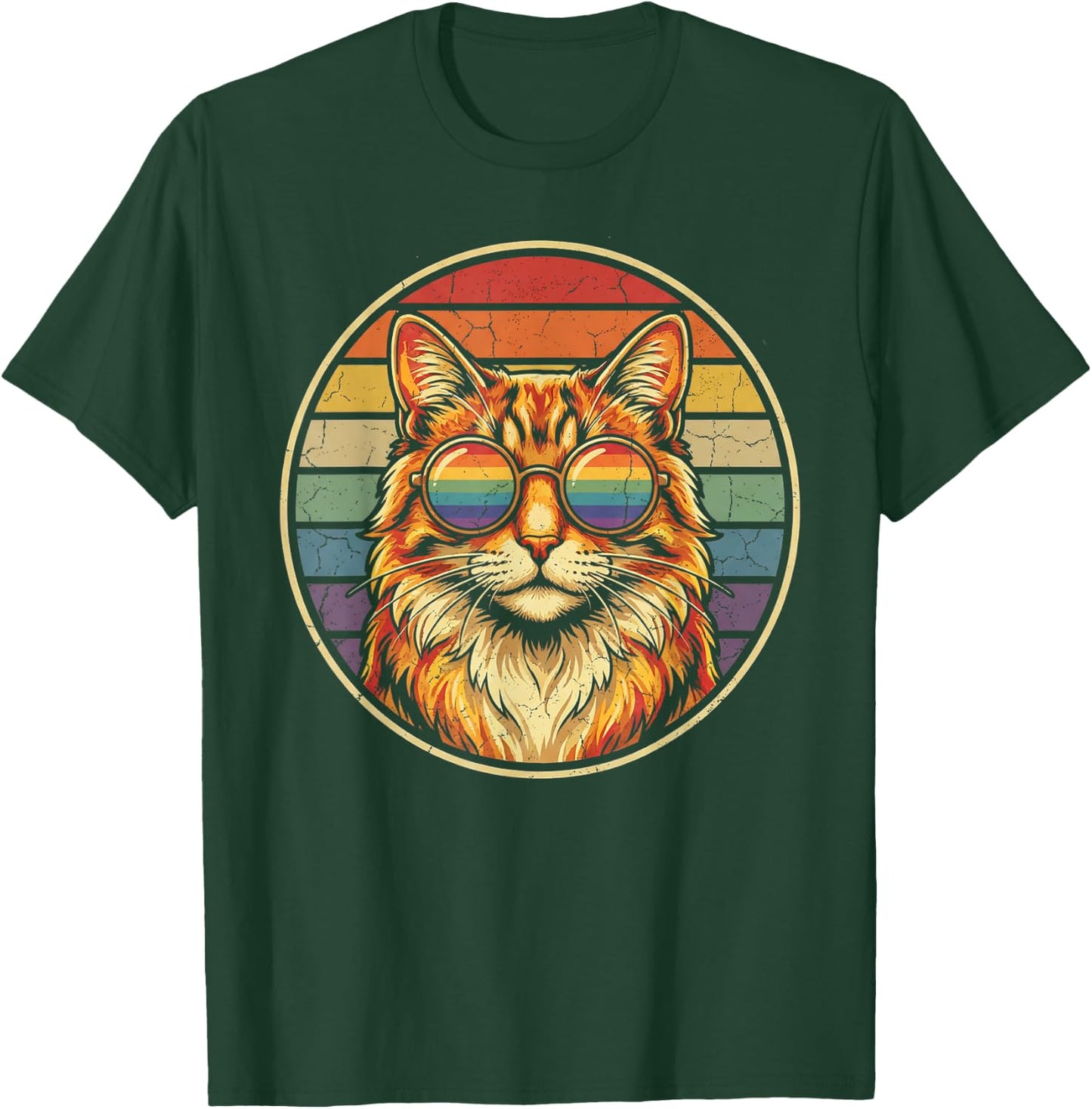 LGBTQ Ally Cat Pride Support Rainbow Color T-Shirt - T-Shirt | Forest