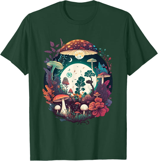 Aesthetic Goblincore and dark Cottagecore Mushroom T-Shirt - T-Shirt | Forest