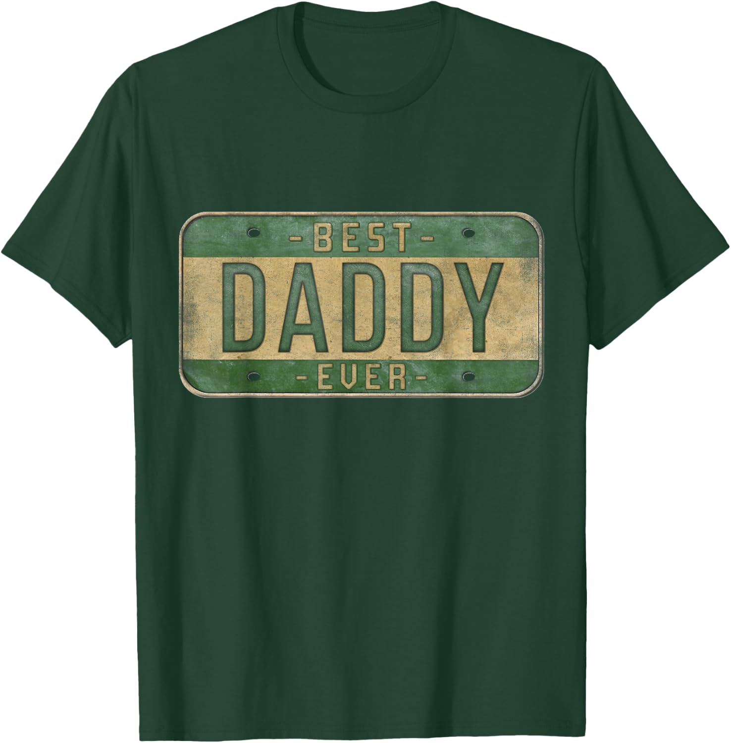 Best Daddy Ever Vintage Car Plate Father's Day Dad T-Shirt - T-Shirt | Forest