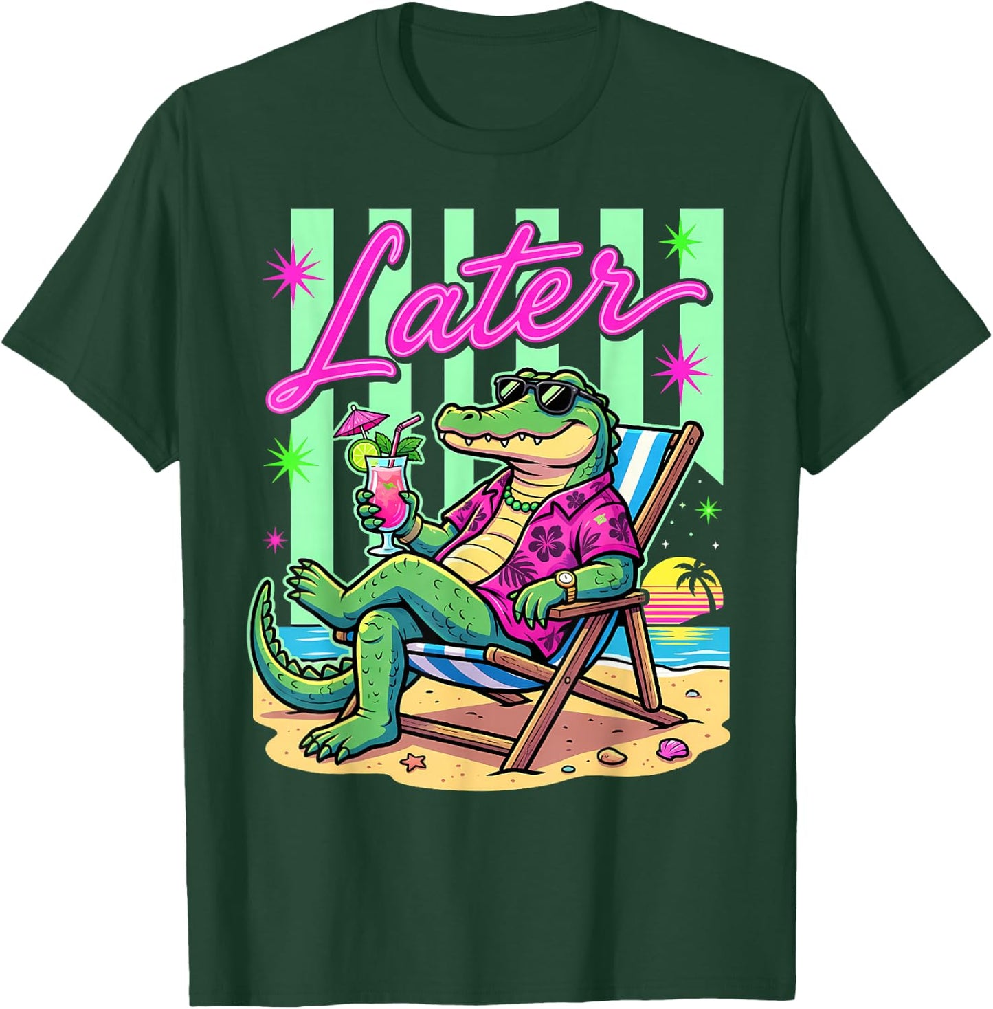 See You Later Alligator Summer Teacher Last Day of School T-Shirt - T-Shirt | Forest