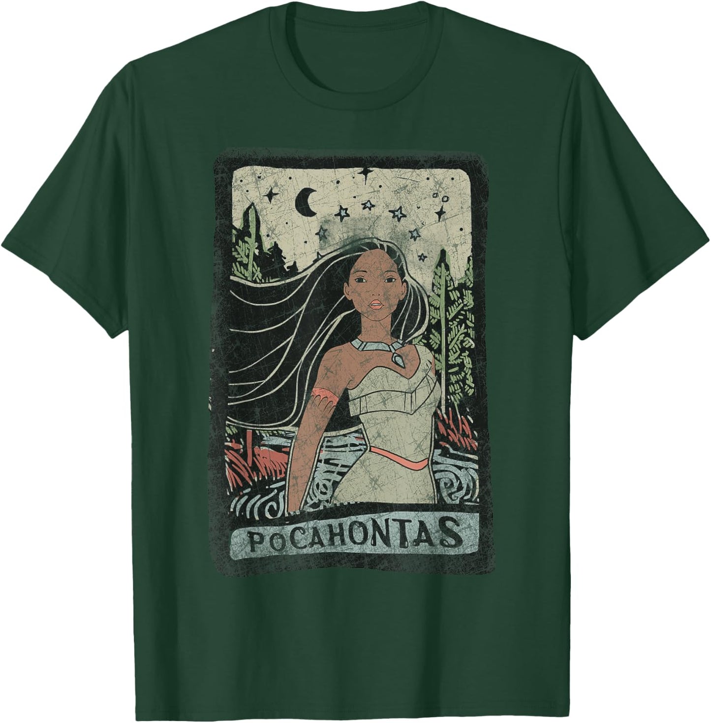 Disney Pocahontas Nature Portrait Poster, Black, S T-Shirt - T-Shirt | Forest