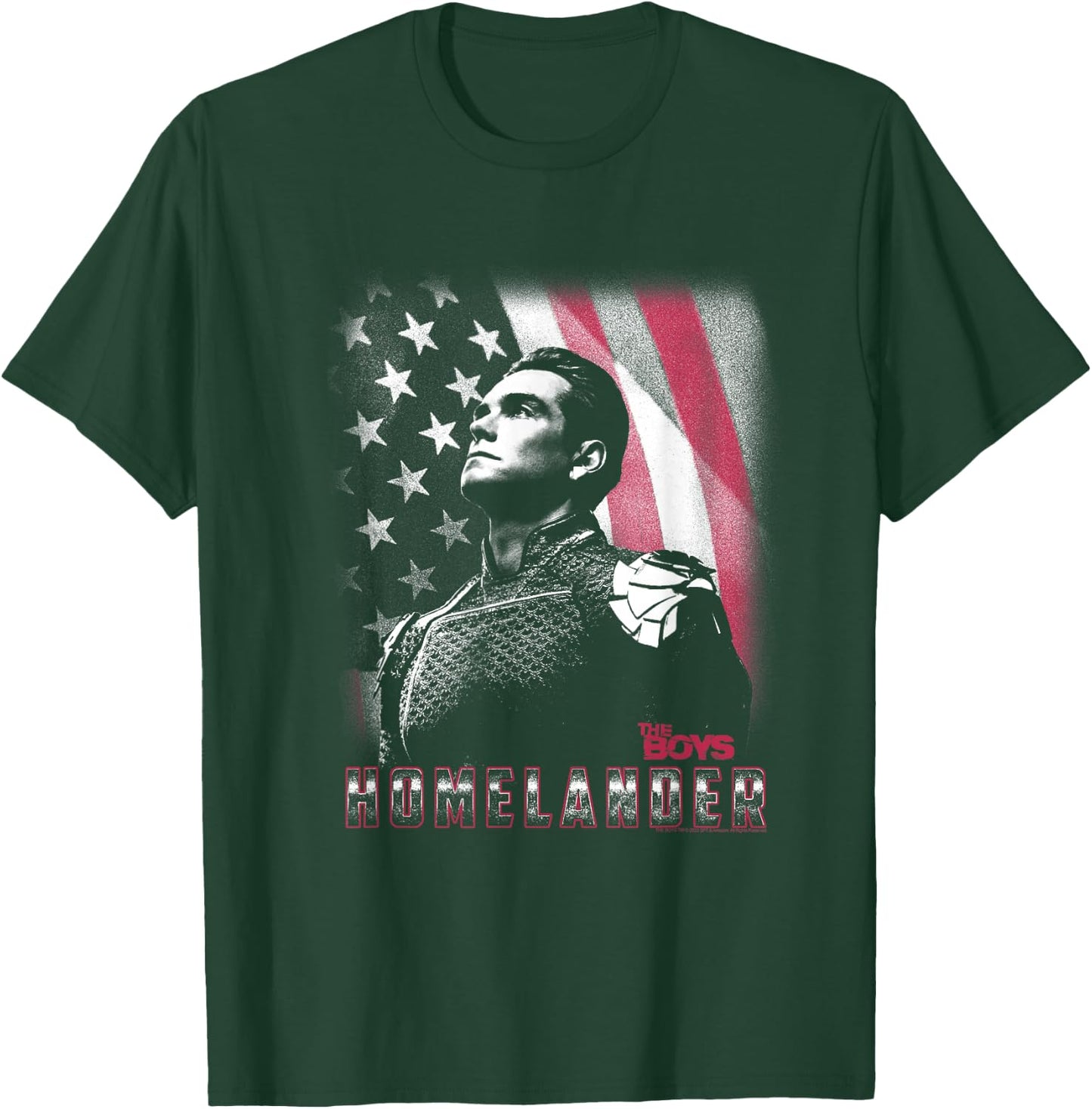 The Boys Patriotic Homelander American Flag , black T-Shirt - T-Shirt | Forest