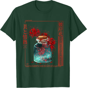 Spider Lily in Japanese Anime Red Spider Lily Aesthetic T-Shirt - T-Shirt | Forest