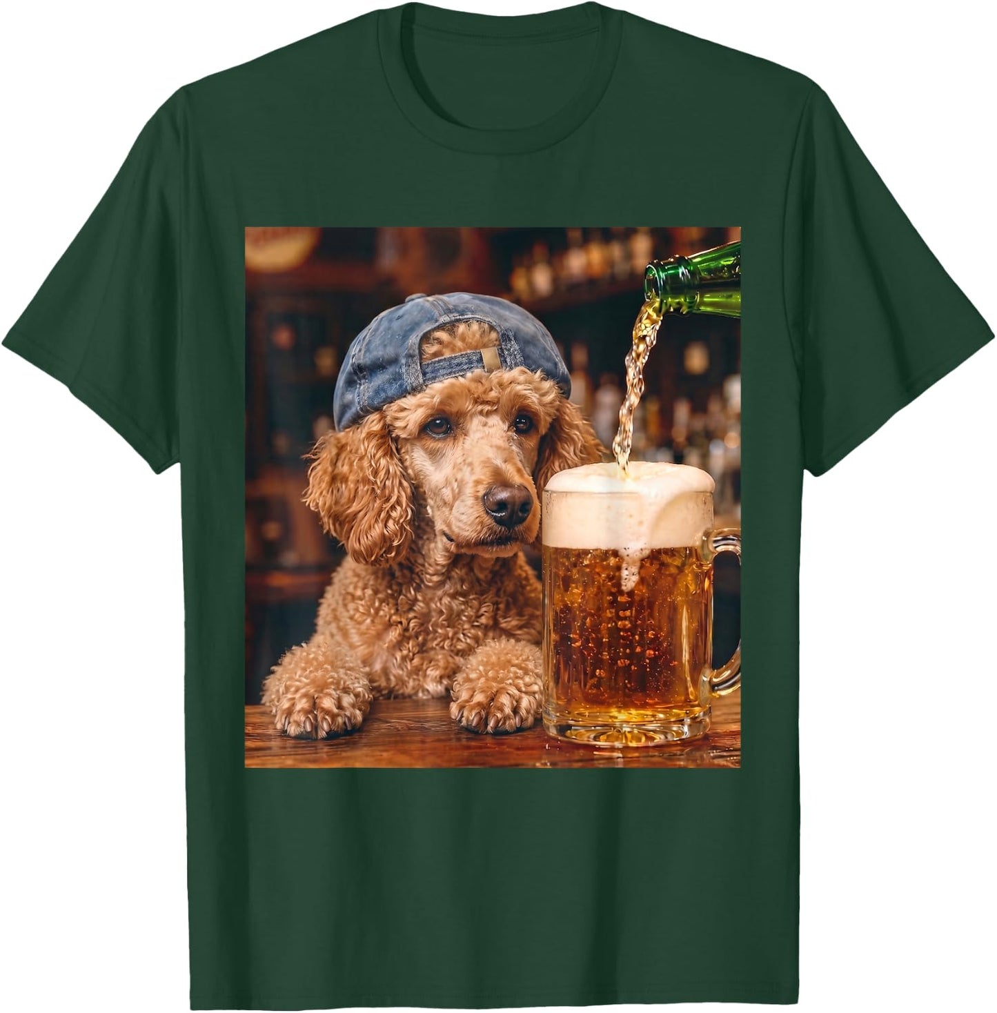 Poodle Drinking Beer Funny Dog Meme T-Shirt - T-Shirt | Forest