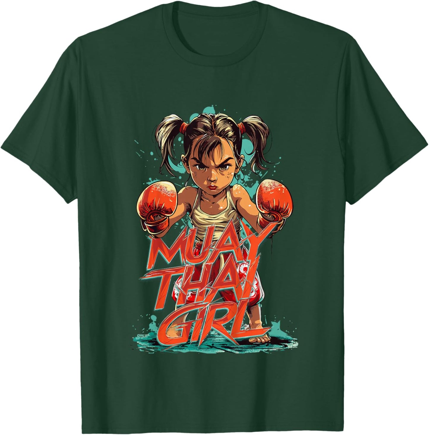 Kids Muay Thai Girl Cute Martial Arts Girls , black T-Shirt - T-Shirt | Forest