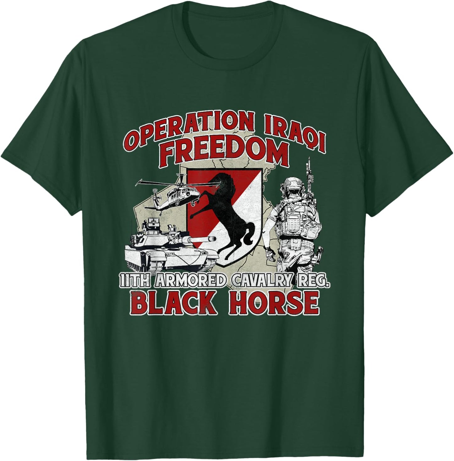 11th Armored Cavalry Regiment Operation Iraqi Freedom OIF T-Shirt - T-Shirt | Forest