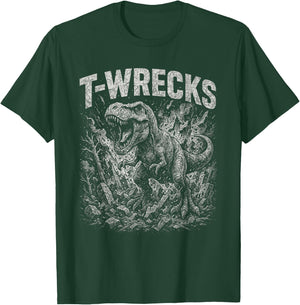 T-Rex Tyrannosaurus Dinosaur Funny T-Wrecks T-Shirt - T-Shirt | Forest