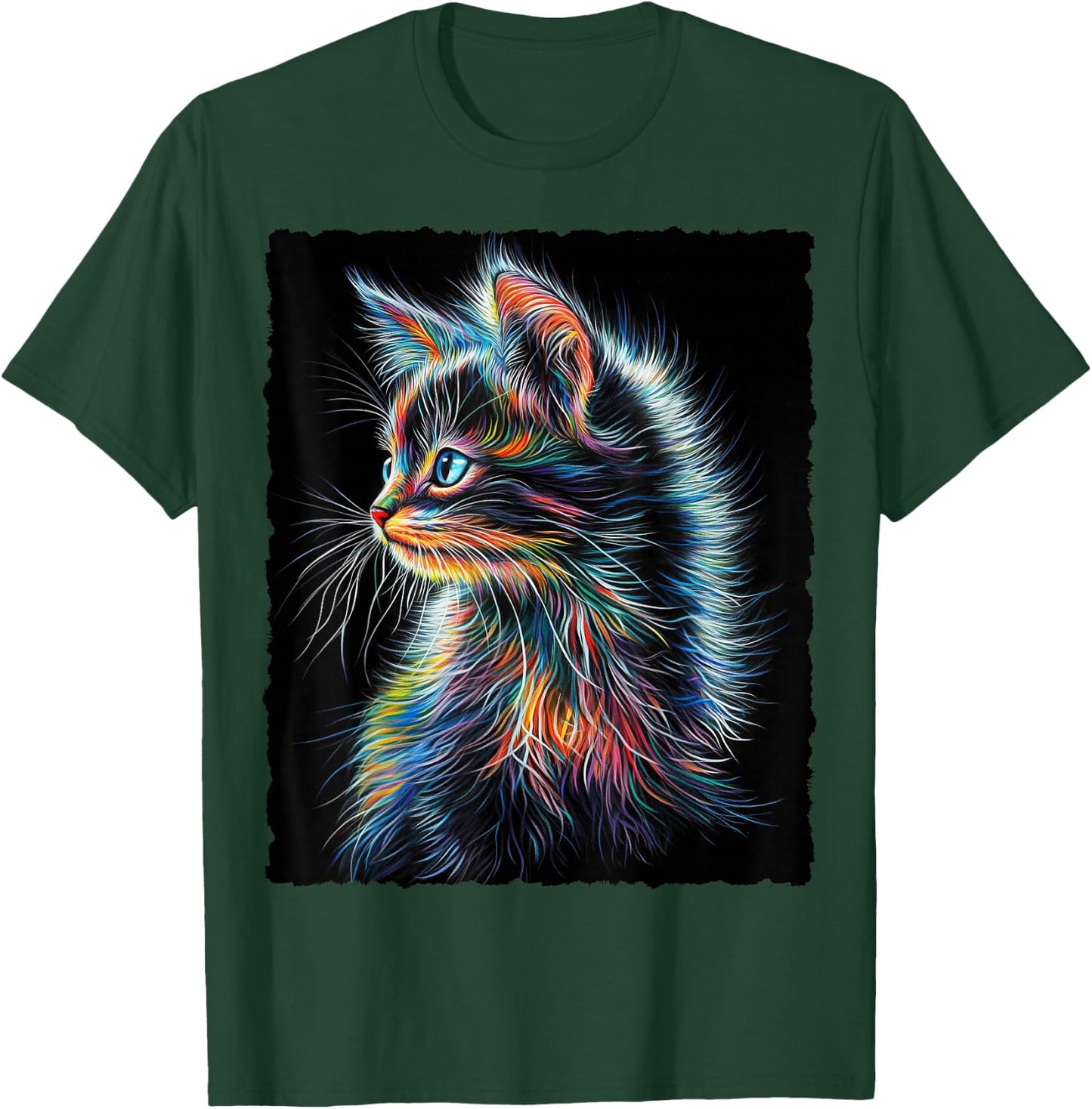Süße bunte Baby Katze Fantasy Kunst T-Shirt - T-Shirt | Forest