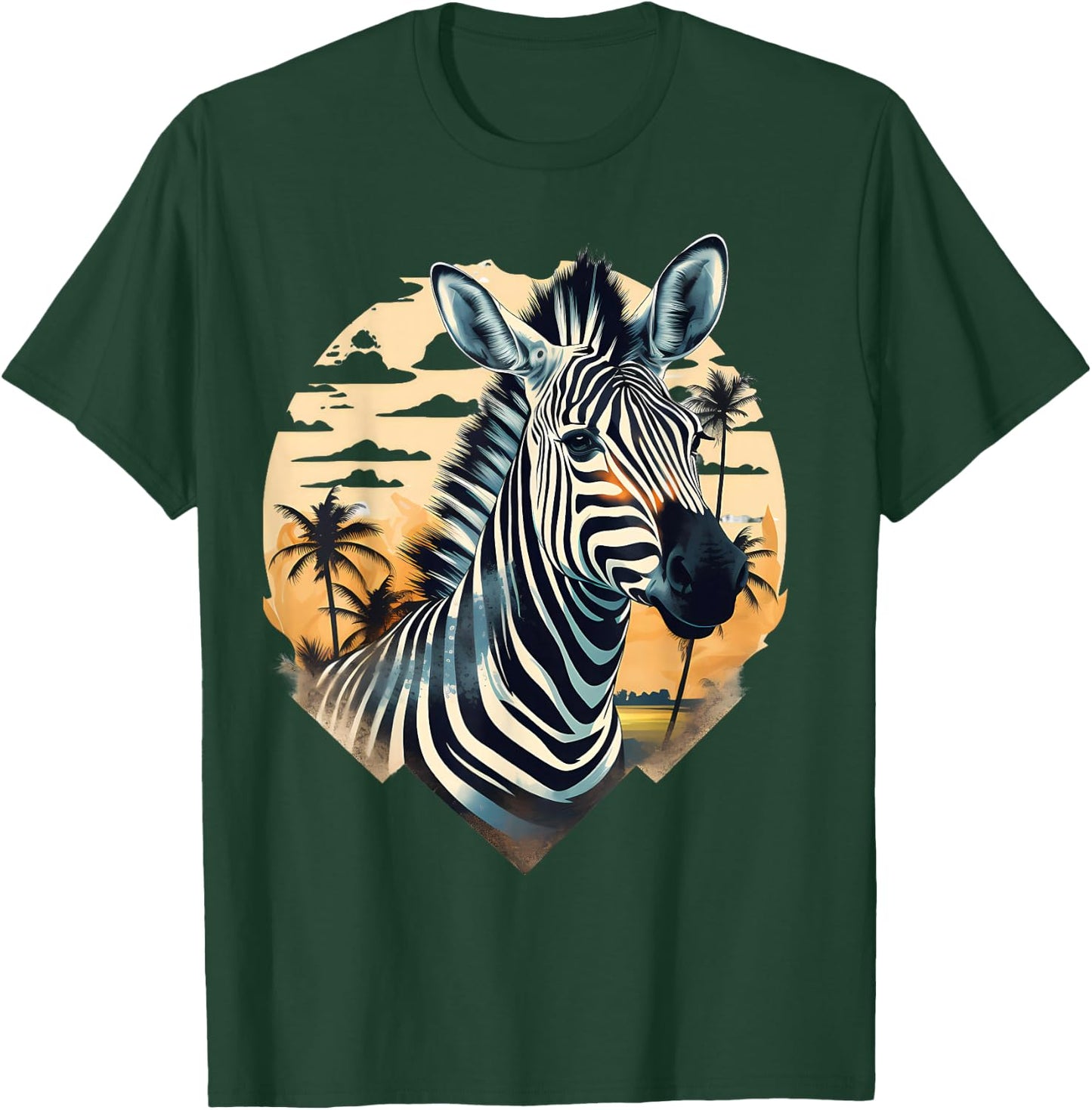 Zebra Portrait Animal Art African Animal Lovers Wildlife T-Shirt - T-Shirt | Forest