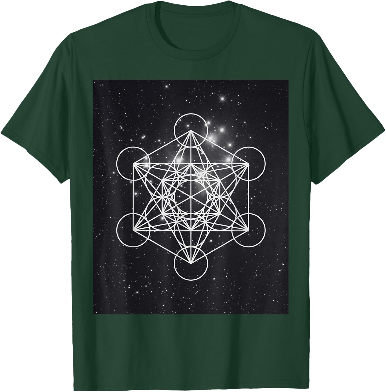 Metatron Cube Sacred Geometry and Pleiades , black, S T-Shirt - T-Shirt | Forest