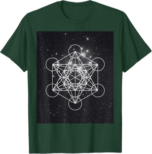 Metatron Cube Sacred Geometry and Pleiades , black, S T-Shirt - T-Shirt | Forest