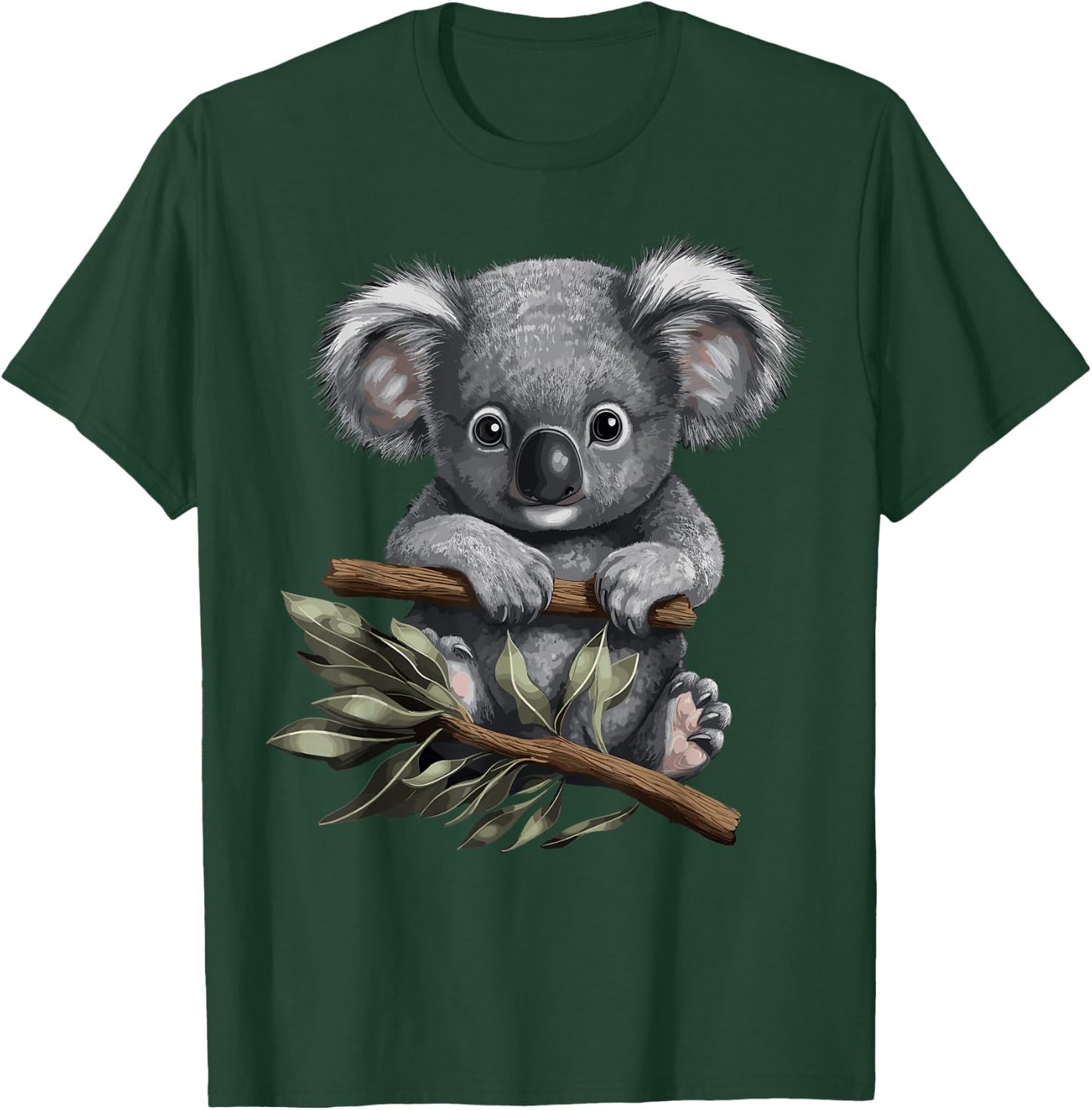 Cute Koala Bear Cub Australia Eucalyptus Koala , black T-Shirt - T-Shirt | Forest