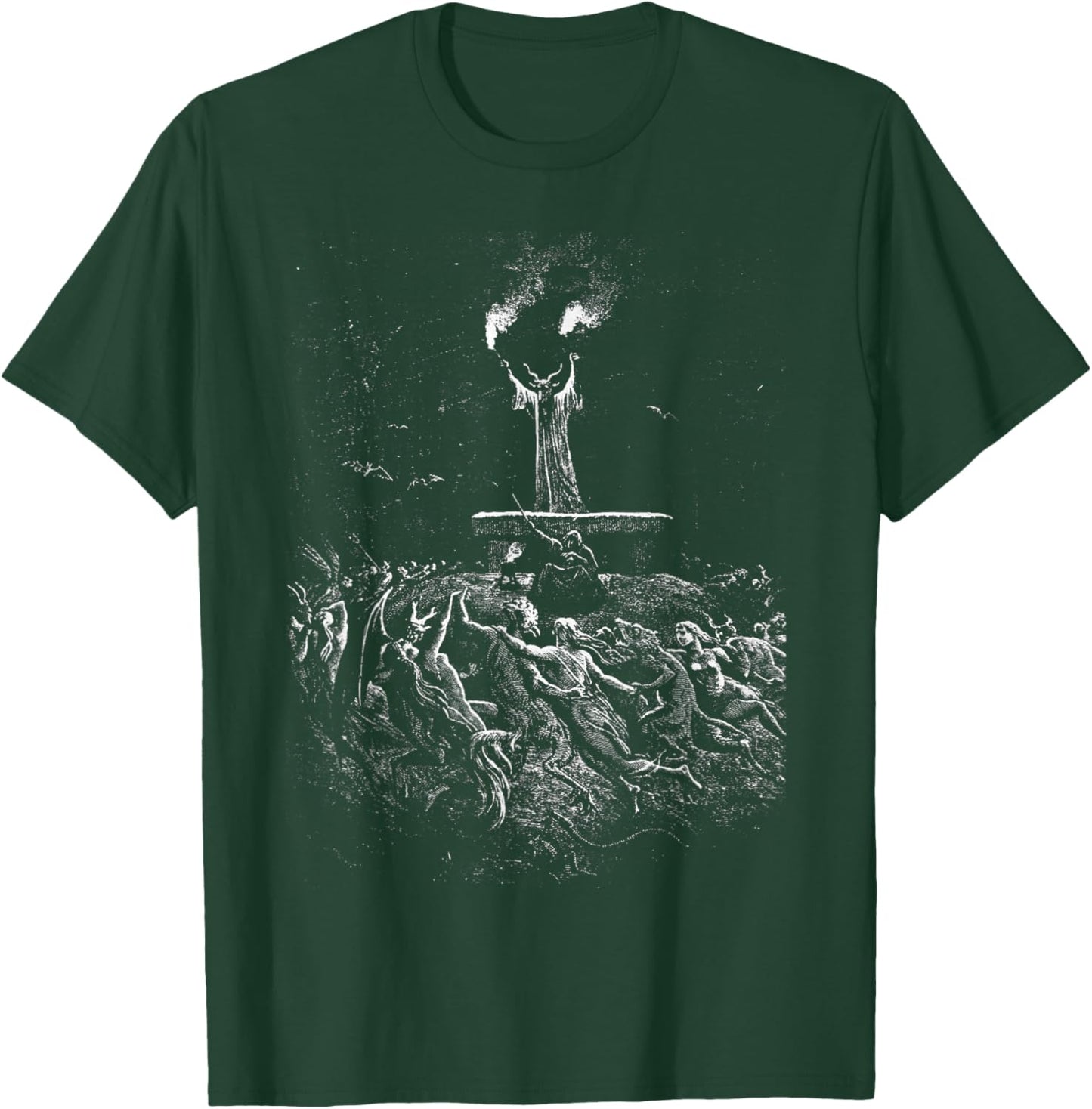 Gustave Dore Witches Dance to Sabbat Witch Dance Black Metal T-Shirt - T-Shirt | Forest