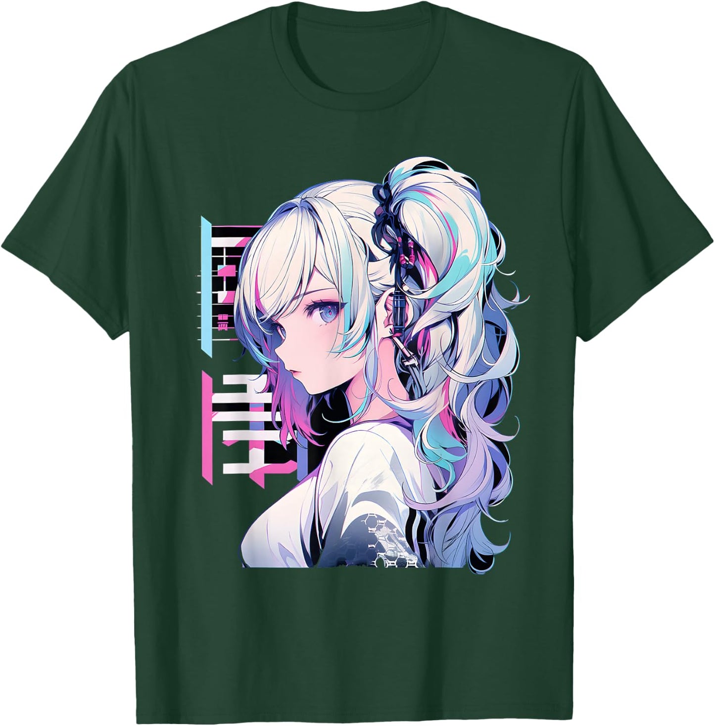 Manga Anime Ästhetische Cyberpunk Techwear Harajuku T-Shirt - T-Shirt | Forest