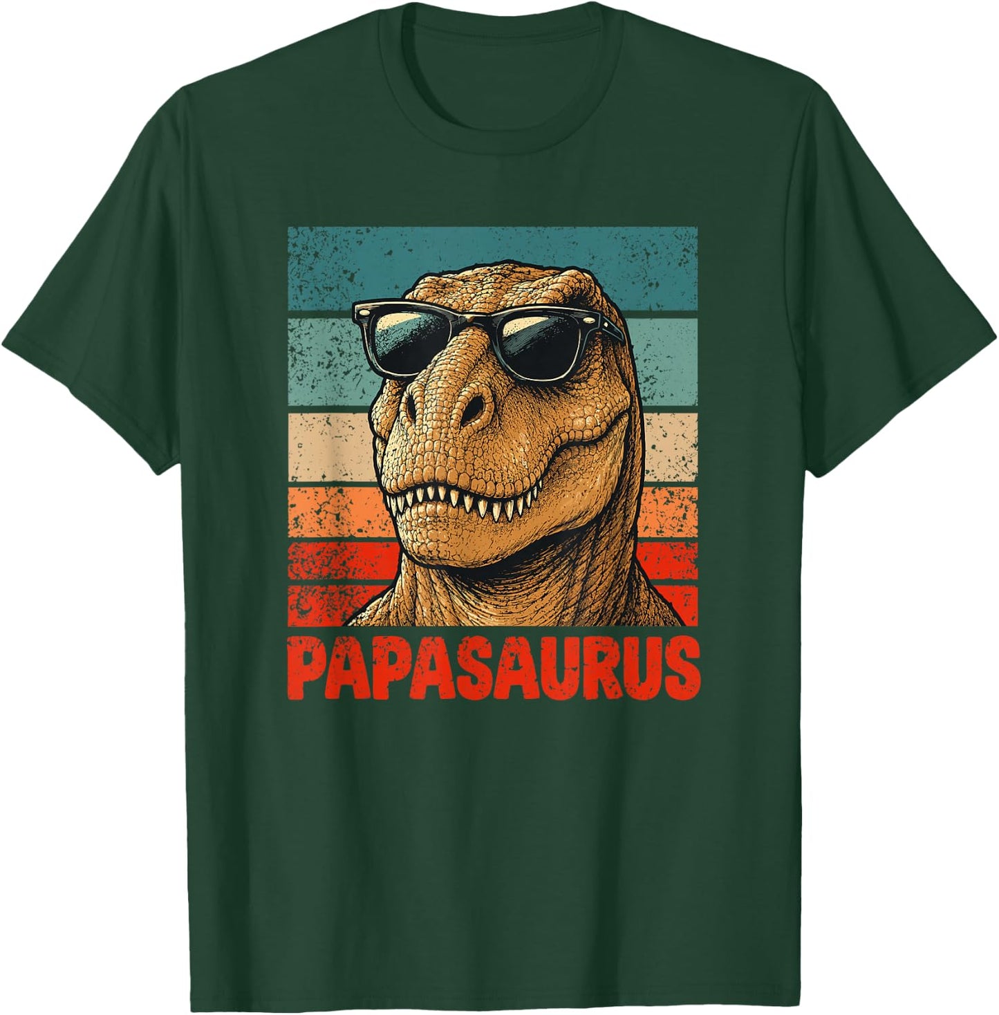 Papasaurus Funny Dad Dinosaur T-Shirt - T-Shirt | Forest