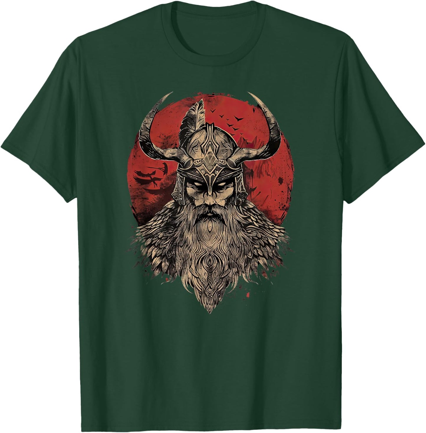 Viking Odin Valhalla Scandinavian Odin Ravens T-Shirt - T-Shirt | Forest