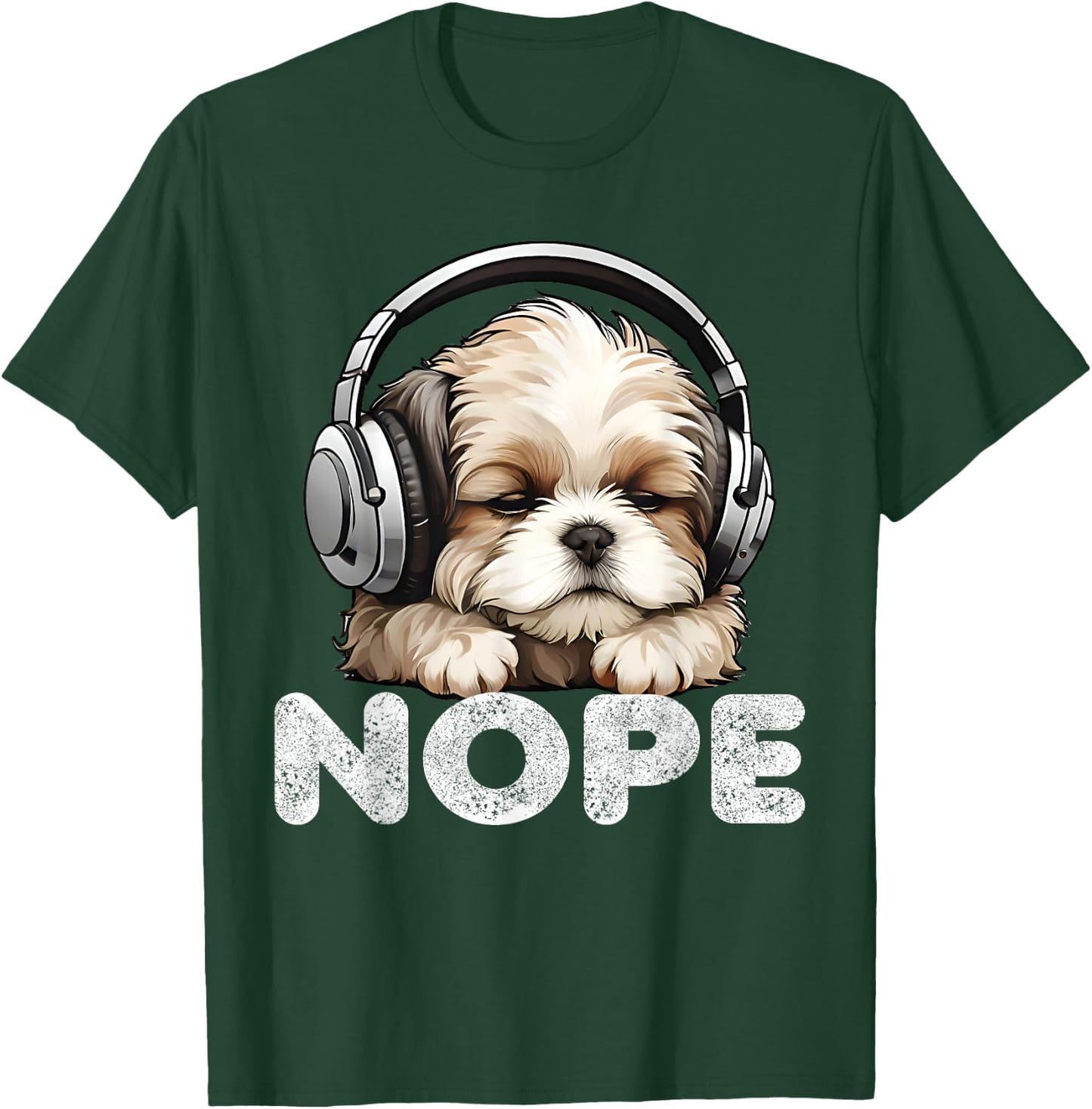 Women Nope Funny Lazy Shih Tzu Dog Mom Cute Owner Breed Dad T-Shirt - T-Shirt | Forest