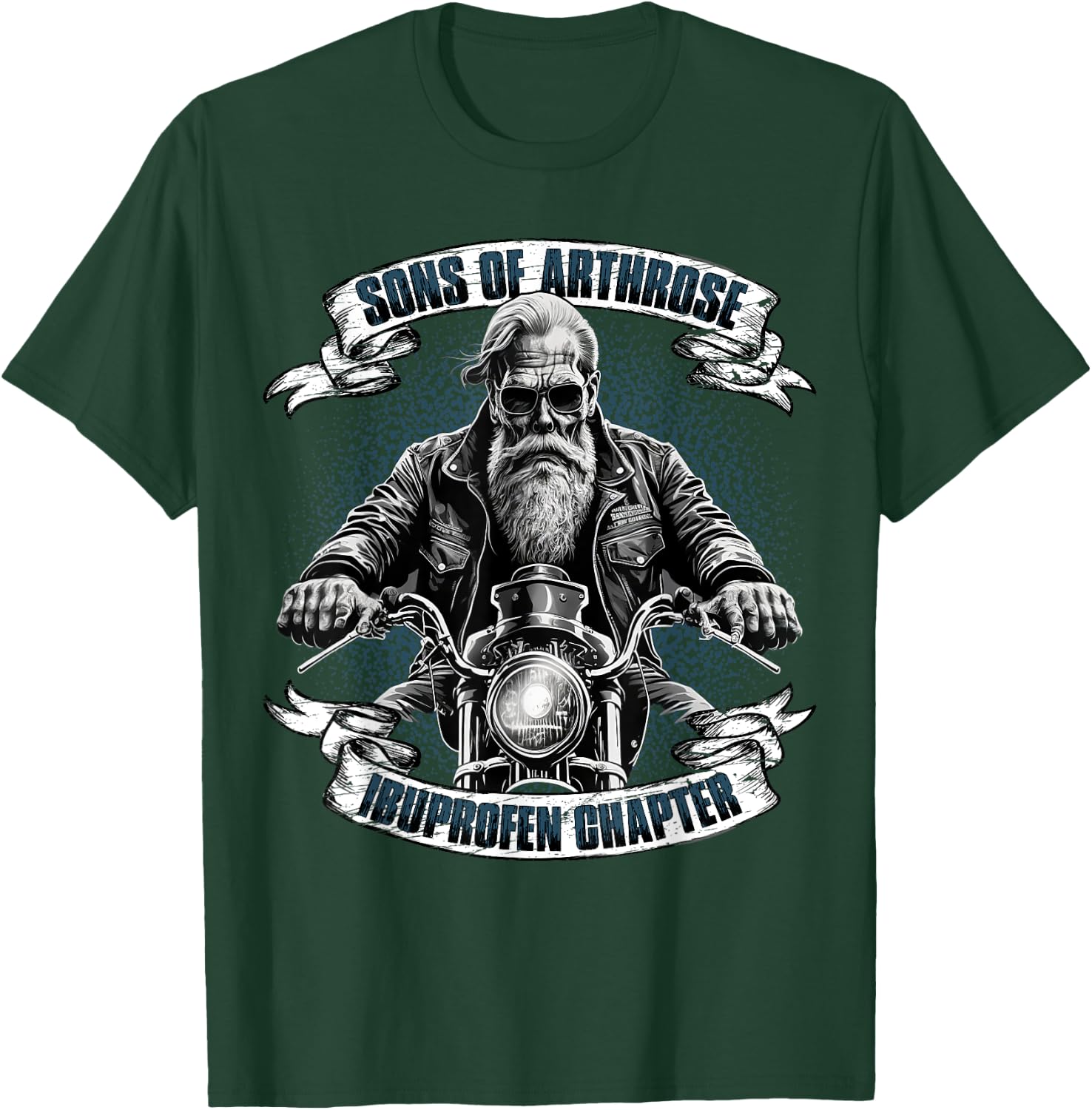 Lustiger Biker Spruch für den alten Mann - Sons of Arthrosis - Ibuprofen Chapter Biker Motorcyclist for Older Men, Black, S T-Shirt - T-Shirt | Forest