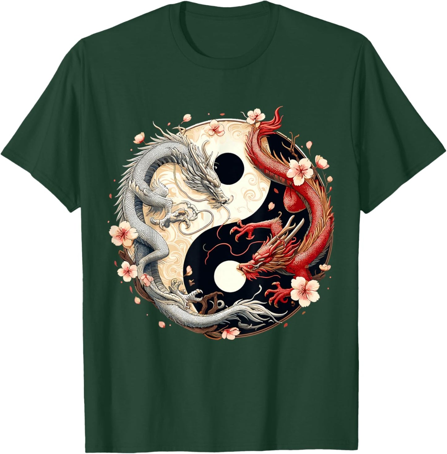 Yin Yang Dragon Chinese Year T-Shirt - T-Shirt | Forest