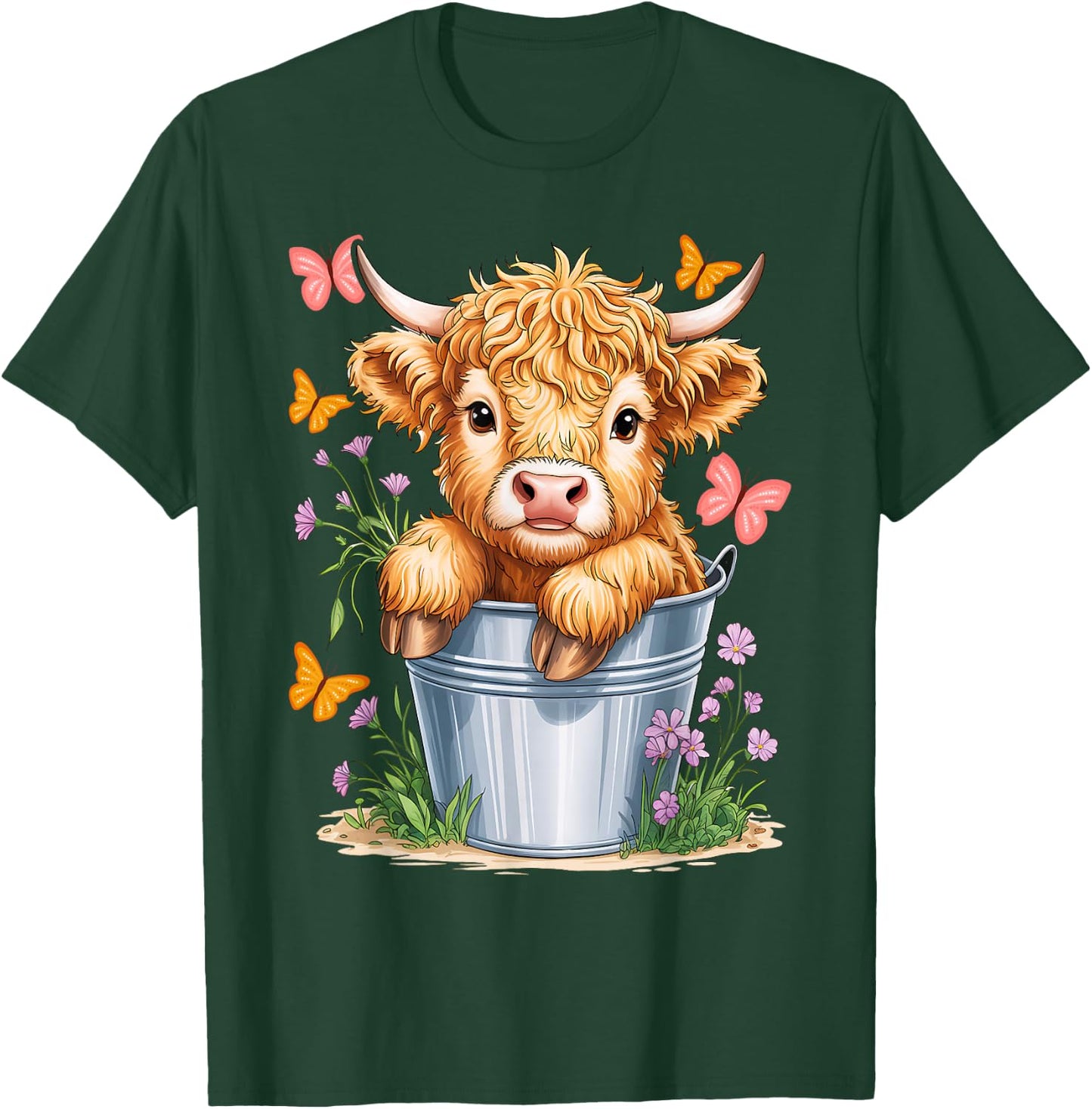 MINI Highland Cow Graphic Long T-Shirt - T-Shirt | Forest