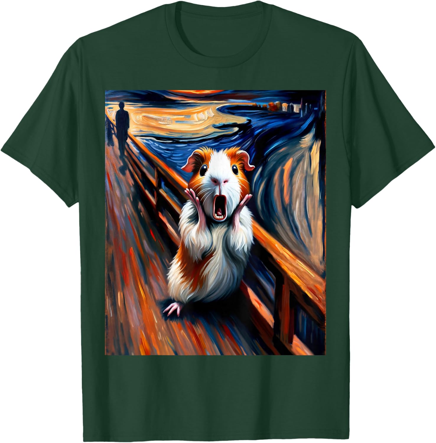 Expressionist Scream Parody Funny Painting Art Guinea Pig T-Shirt - T-Shirt | Forest