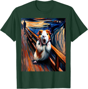 Expressionist Scream Parody Funny Painting Art Guinea Pig T-Shirt - T-Shirt | Forest