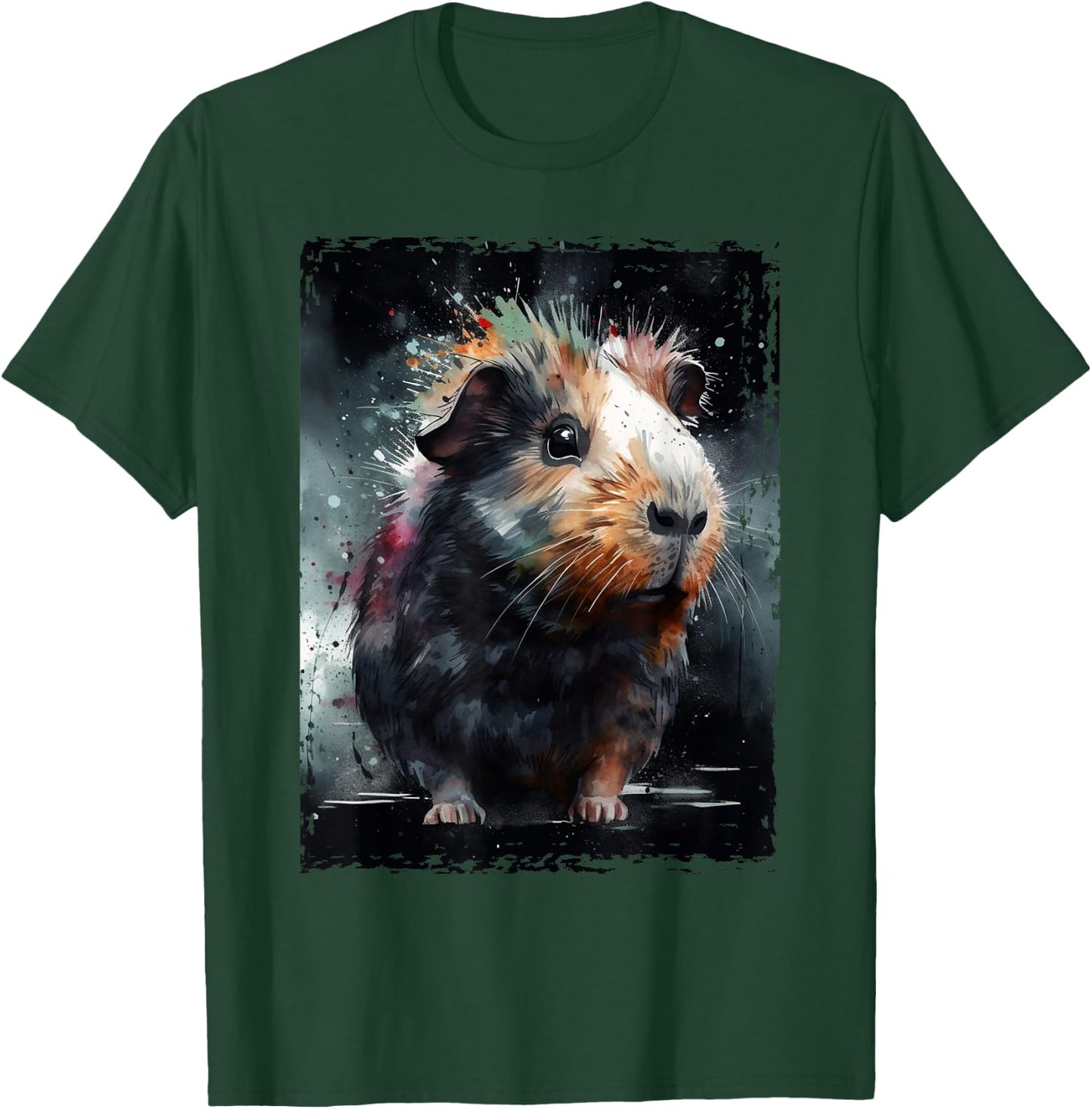 Guinea Pig Shirt Furry Potato Watercolor Guinea Pig Funny T-Shirt - T-Shirt | Forest