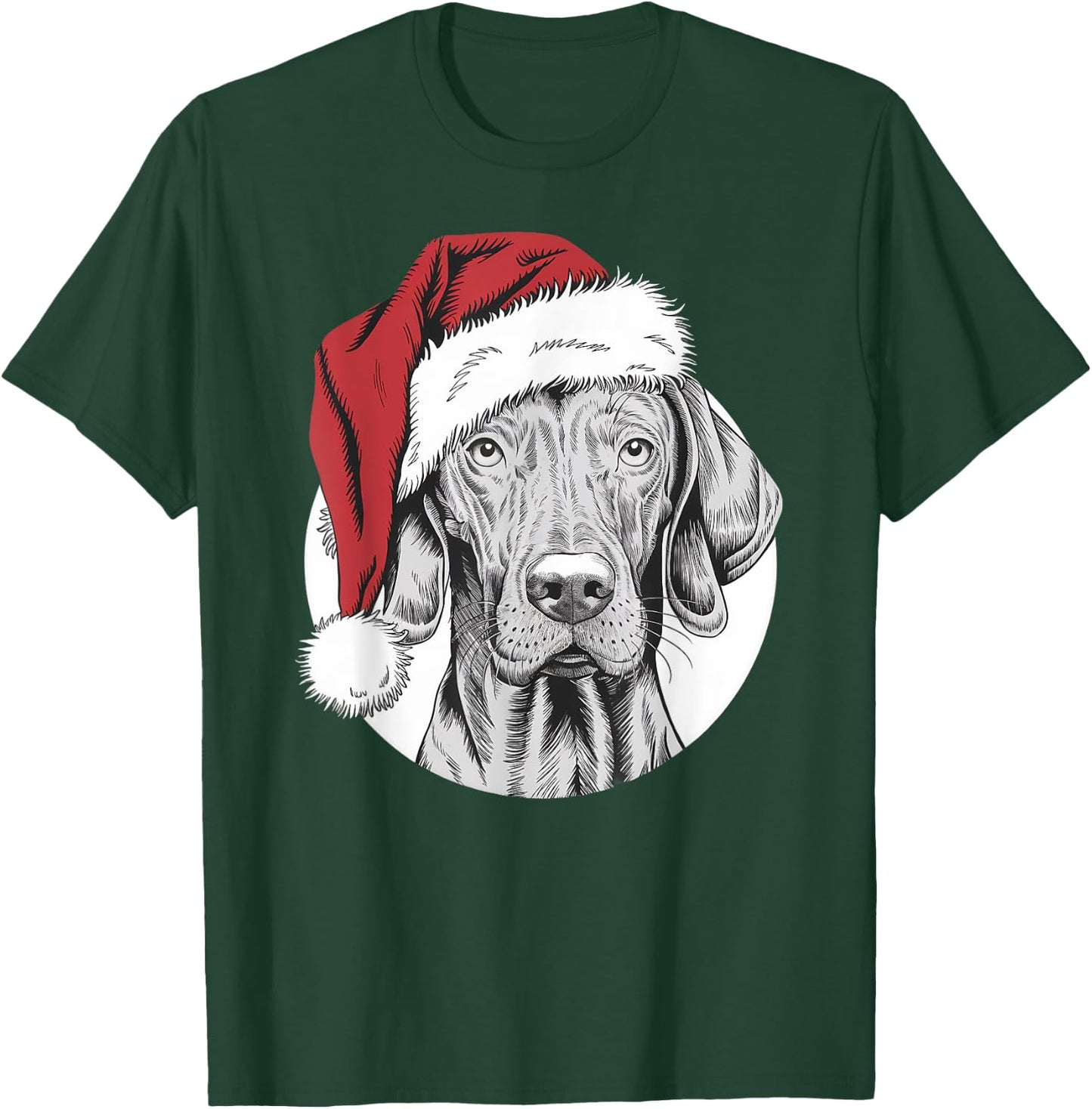 Joyful Vizsla Santa Dog on Vizsla Christmas Men Women Kids T-Shirt - T-Shirt | Forest