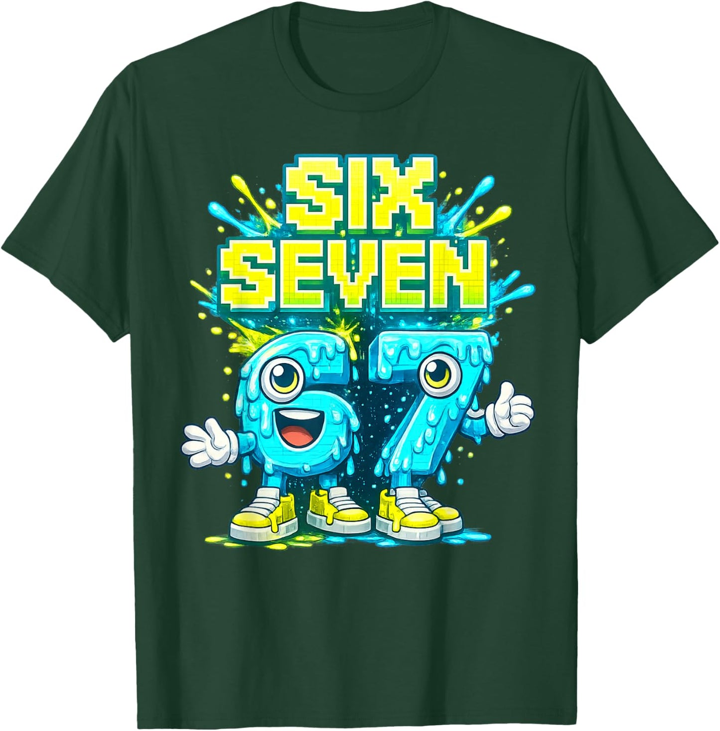 I was 6 Now I'm Six 7 Seven Years Brainrot Birthday T-Shirt - T-Shirt | Forest