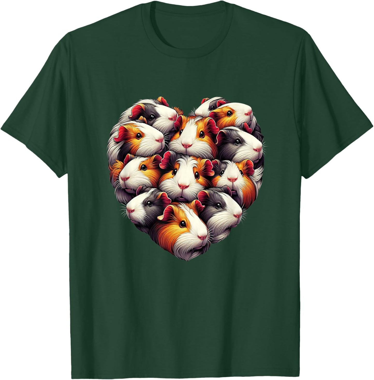 Guinea pigs Love Heart of Kids women Teen Girls T-Shirt - T-Shirt | Forest