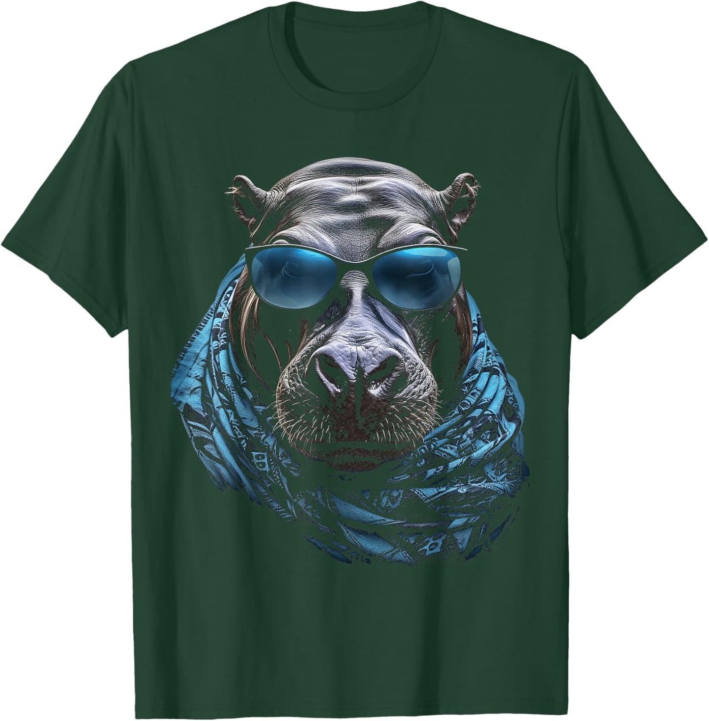 Hippo Sunglasses Animal Zoo Art Hippo , Black, S T-Shirt - T-Shirt | Forest
