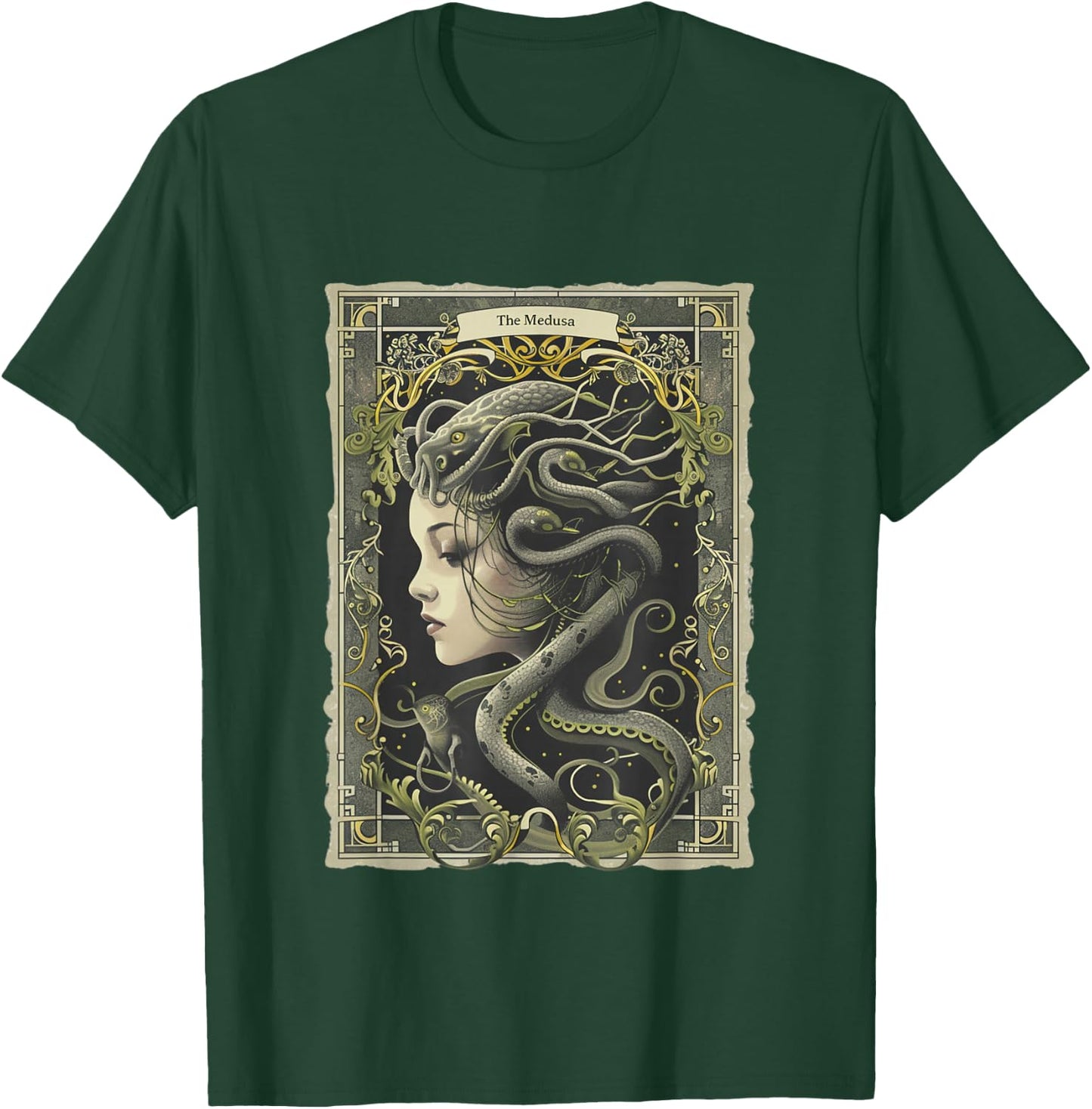 Greek Mythology Medusa Tarot Card Occult Scary Dark Grunge T-Shirt - T-Shirt | Forest