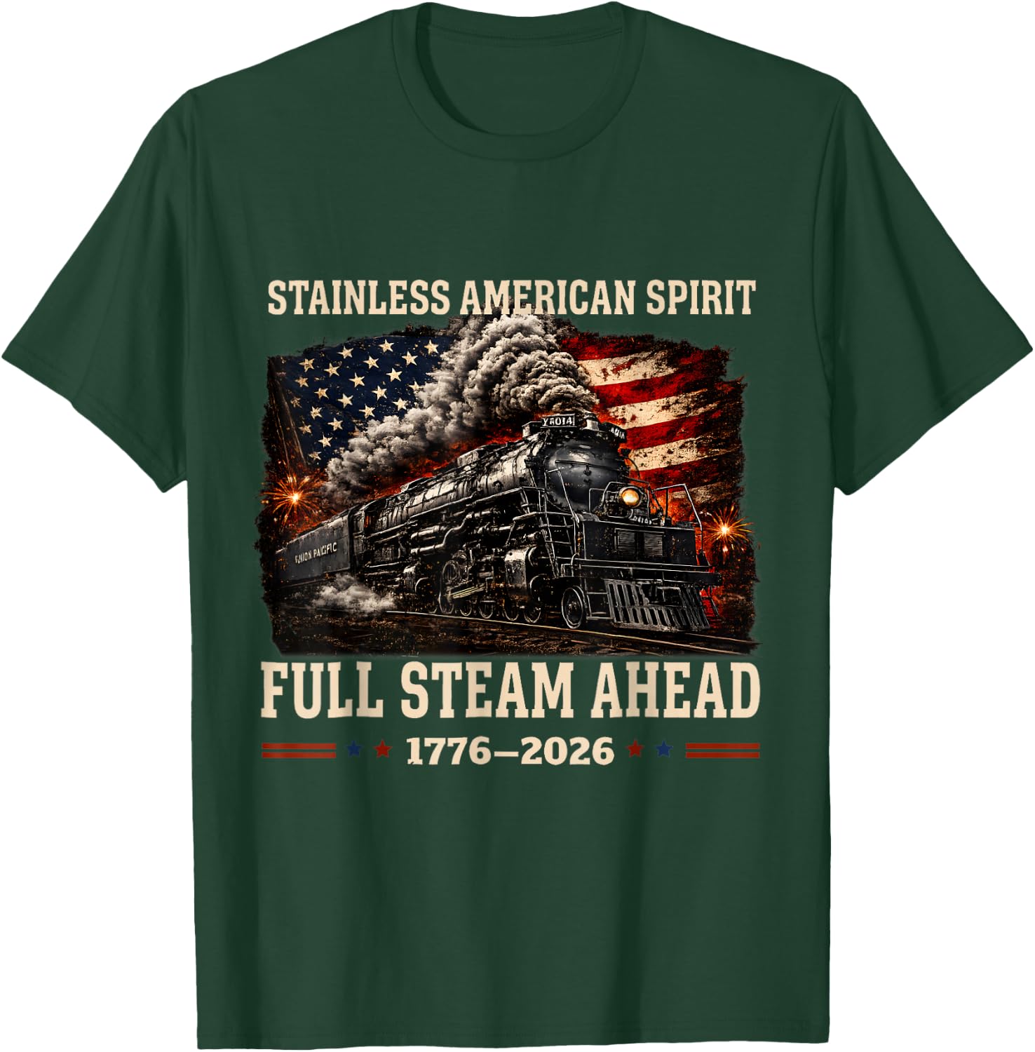 Big Boy 4014 Vintage Steam Locomotive Railroad Train Engine T-Shirt - T-Shirt | Forest