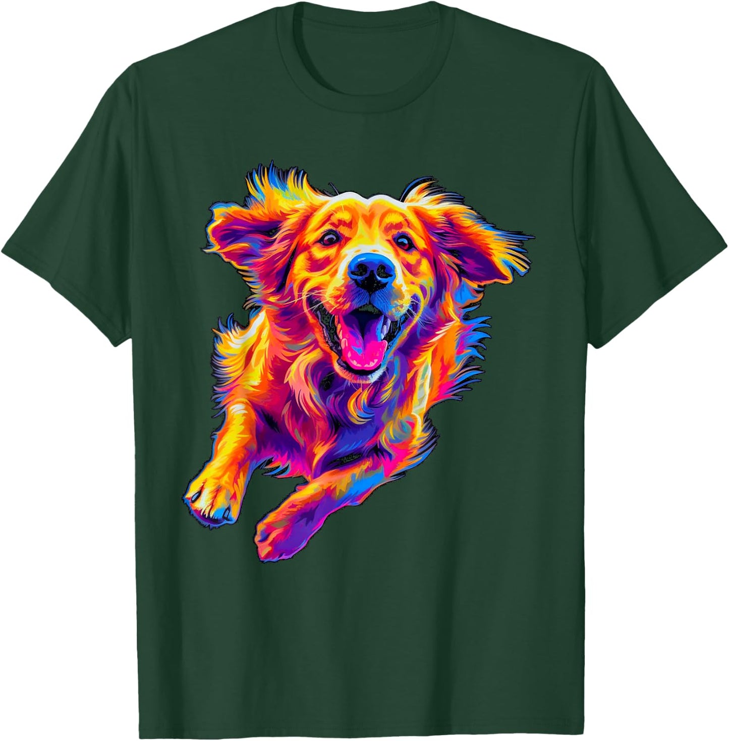 Art Design Funny Golden Retriever Dog T-Shirt - T-Shirt | Forest