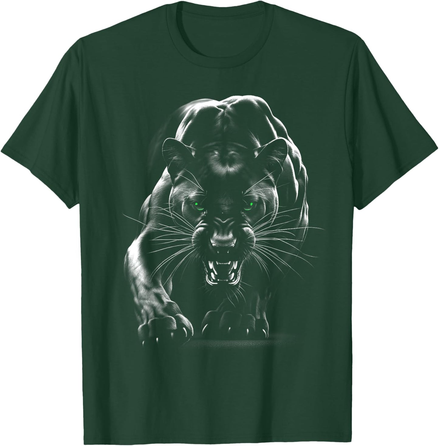 Majestic Panther with Green Eyes T-Shirt - T-Shirt | Forest