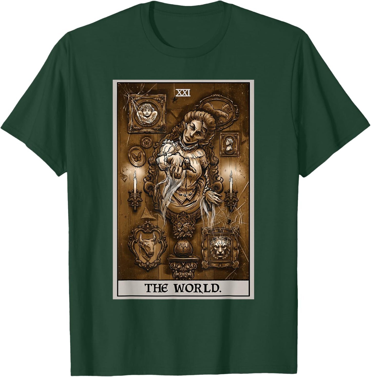 The World Tarot Card Victorian Ghost Gothic Occult Horror T-Shirt - T-Shirt | Forest