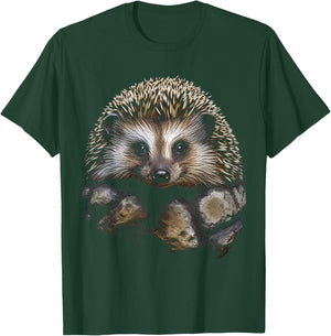 Hedgehog Animal Graphic Art Hedgehog , black T-Shirt - T-Shirt | Forest