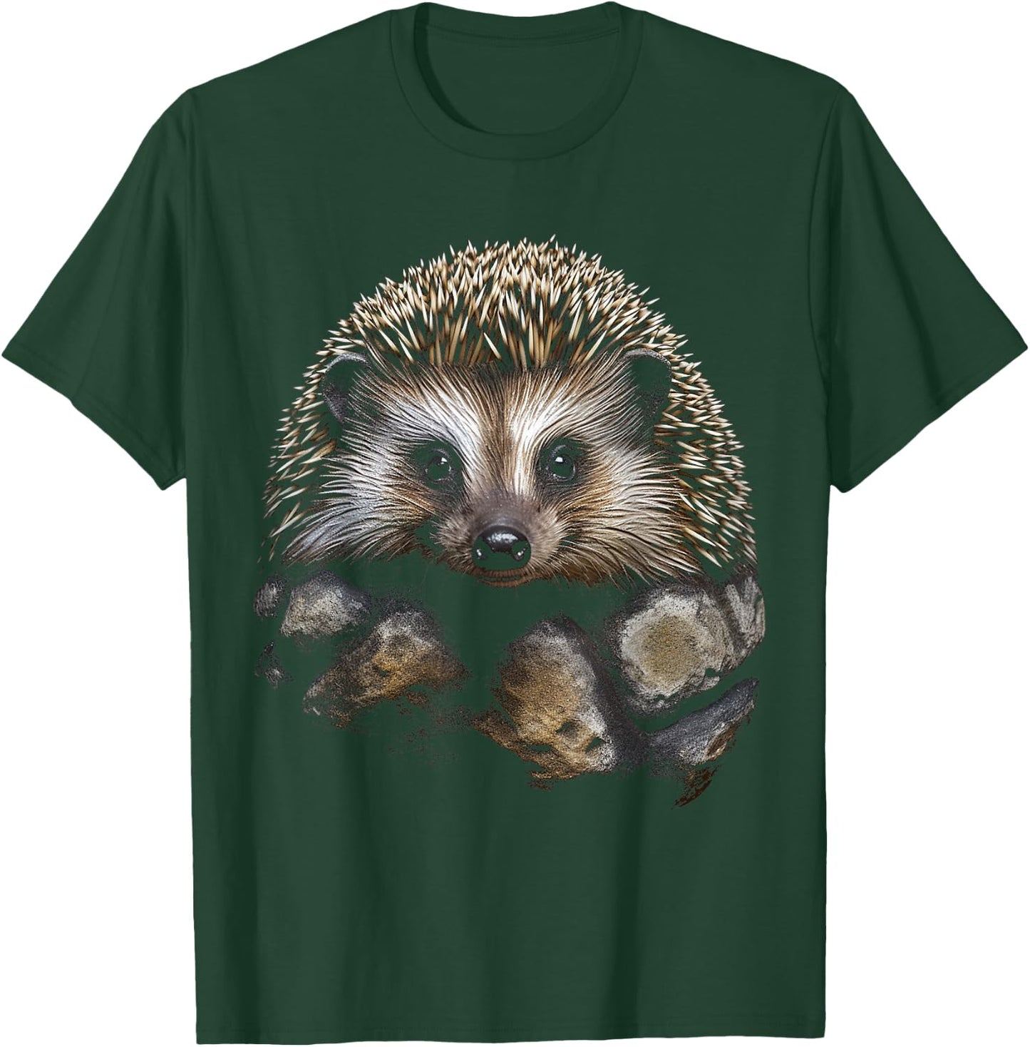 Hedgehog Animal Art Graphic Hedgehog , Black, S T-Shirt - T-Shirt | Forest