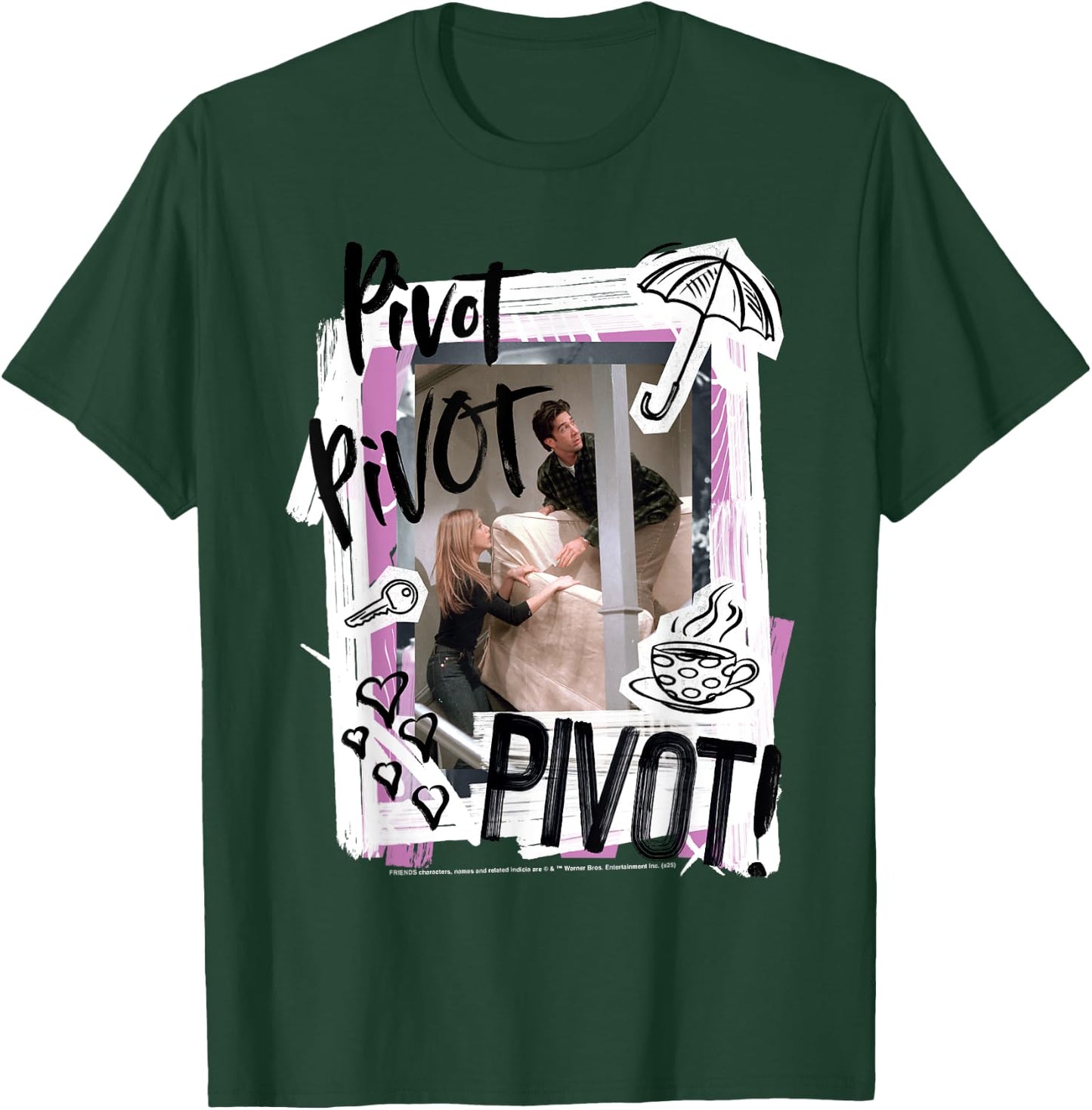 Friends Pivot Pivot Sofa Scene Ross , Blue, S T-Shirt - T-Shirt | Forest