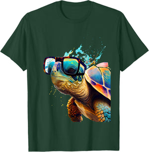 Schildkröte mit Sonnenbrille T-Shirt - T-Shirt | Forest