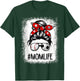 Bleached Mom Life Soccer Messy Bun Baseball Game Day T-Shirt - T-Shirt | Forest