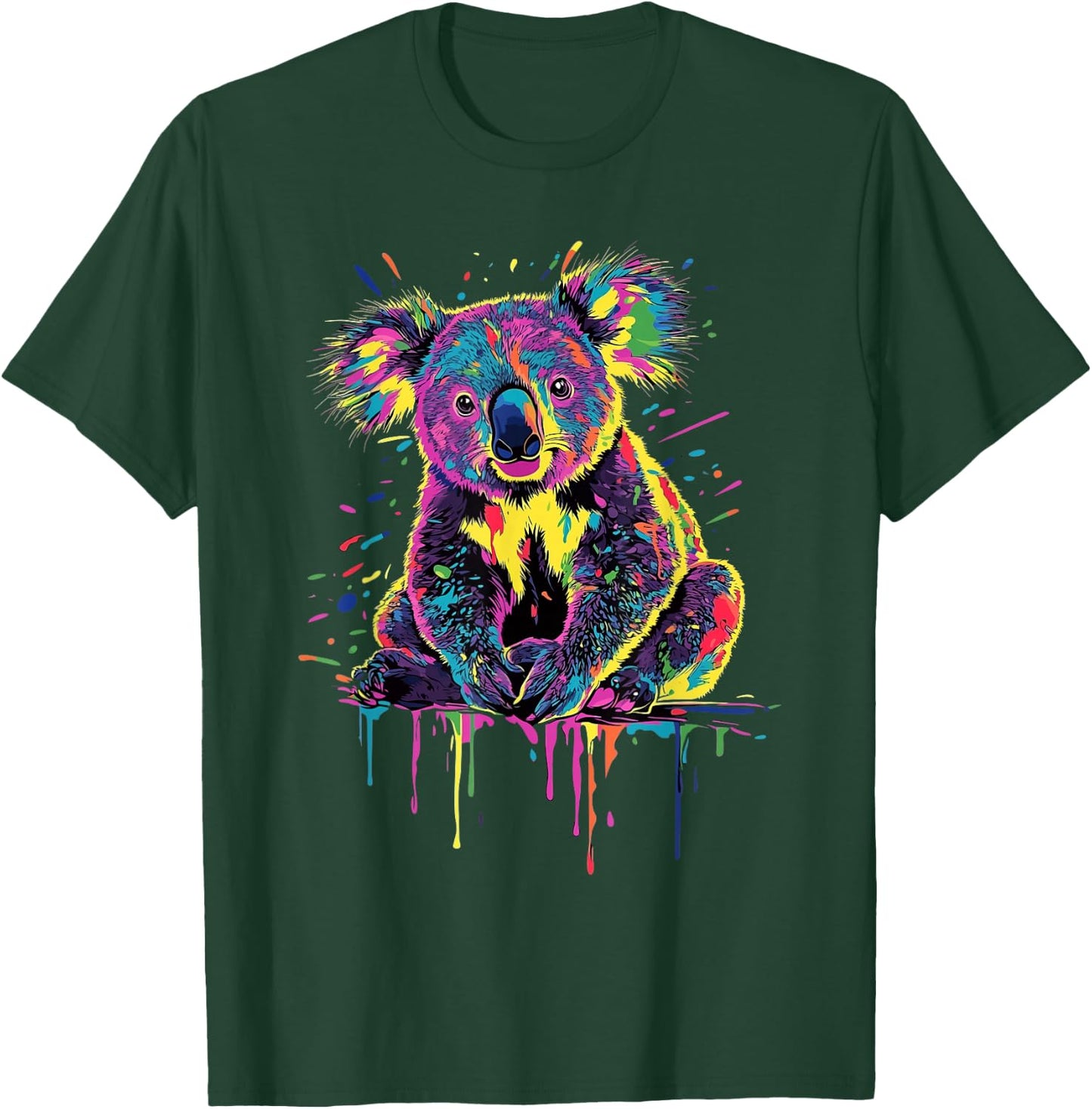 Koala Lovers Colorful Splash Art Koala T-Shirt - T-Shirt | Forest