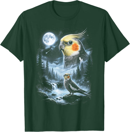 Cockatiel Howling at Moon 90's Retro Parrot