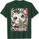 Ramen Nudeln Katze Japan Y2K Kawaii Retro Katzen Manga Anime Schwarz S T-Shirt - T-Shirt | Forest