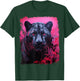 Pink Pop Art Panther Black T-Shirt - T-Shirt | Forest