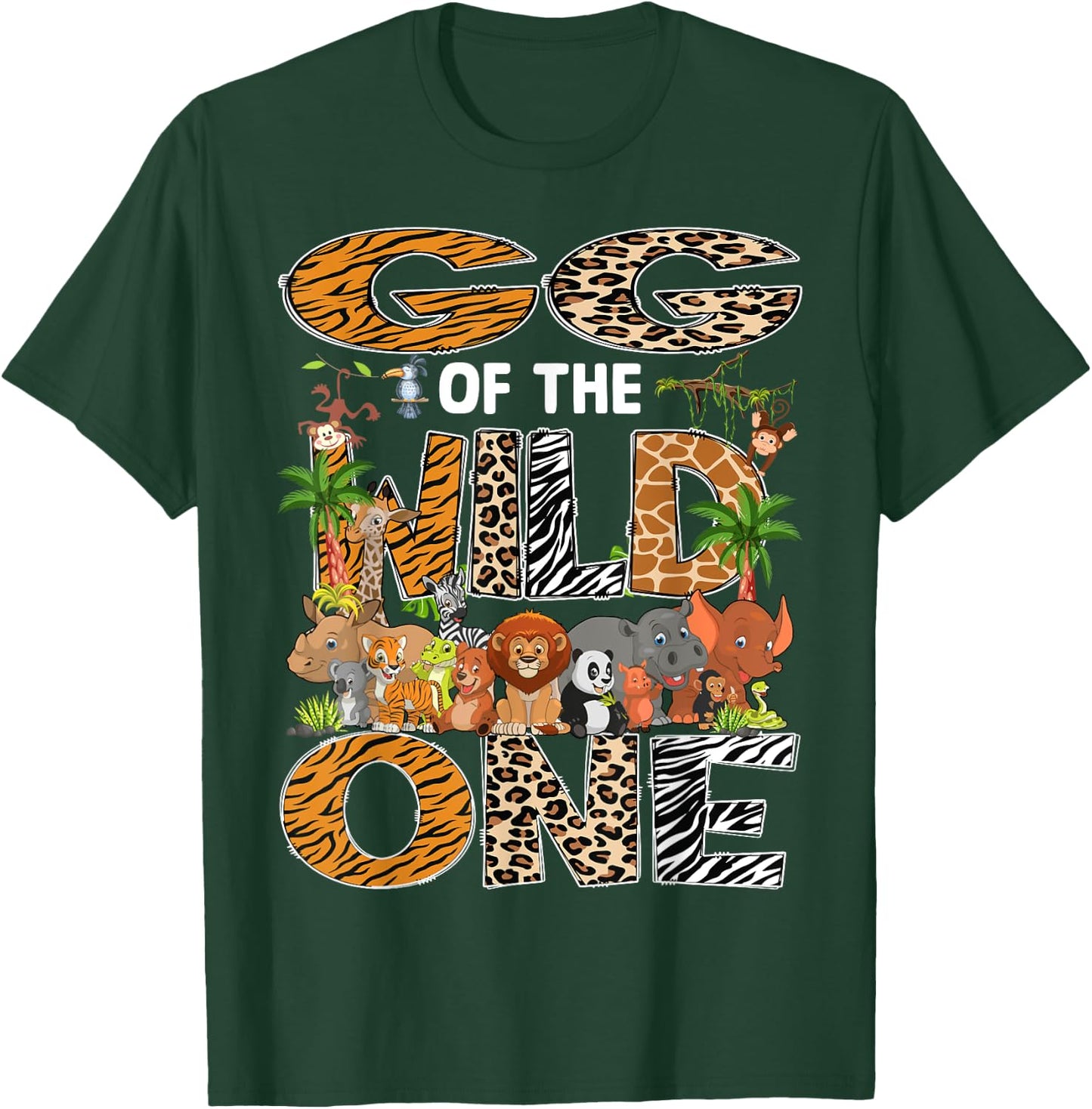 GG Of The Wild One Safari Zoo Animal 1St Birthday T-Shirt - T-Shirt | Forest