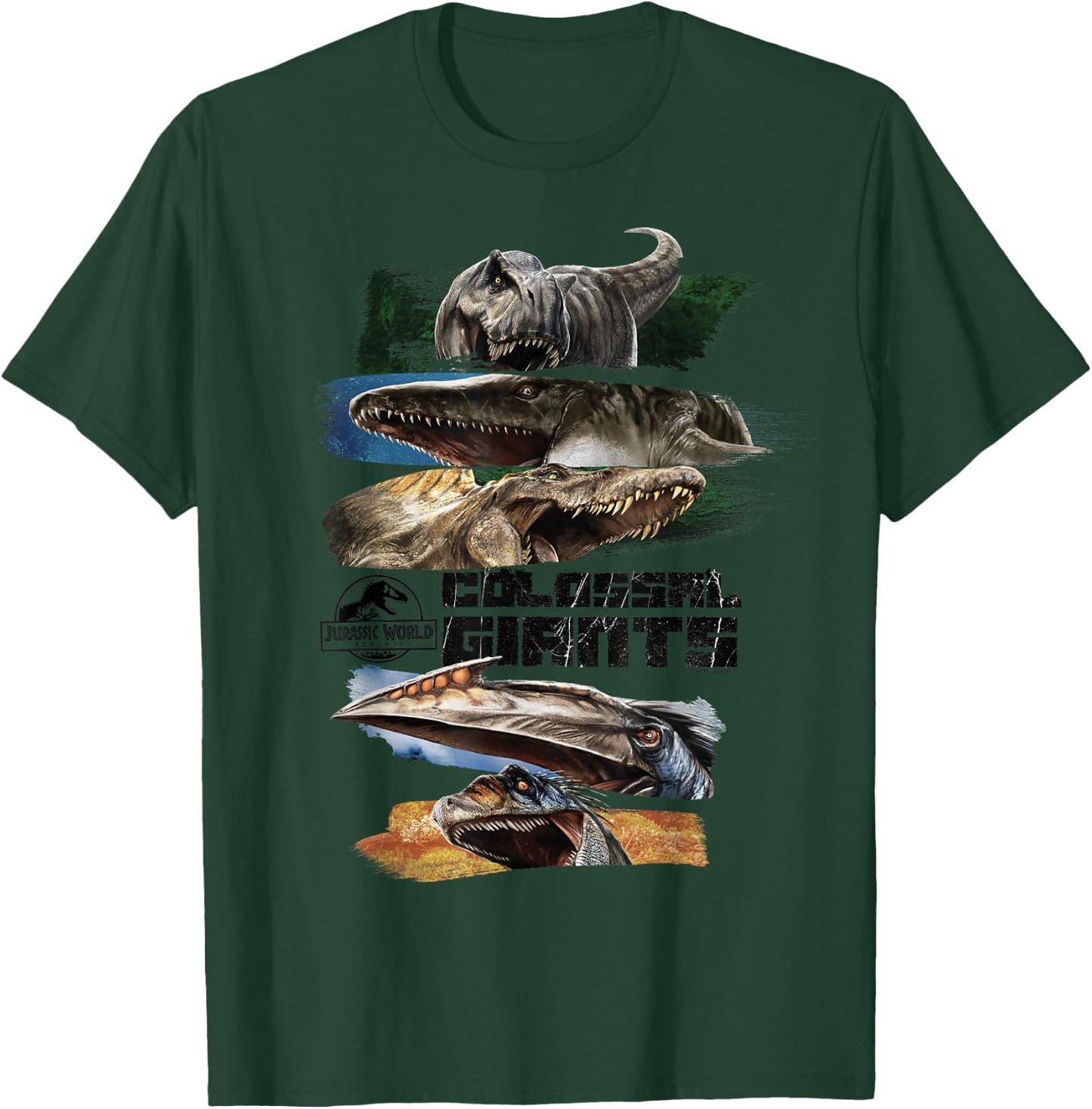 Jurassic World Rebirth Colossal Giants Panel T-Shirt - T-Shirt | Forest