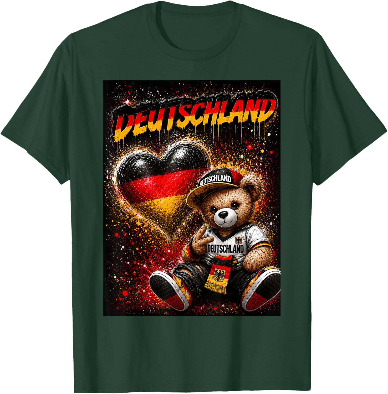 Deutschland Trikot Deutsche Flagge Germany T-Shirt - T-Shirt | Forest