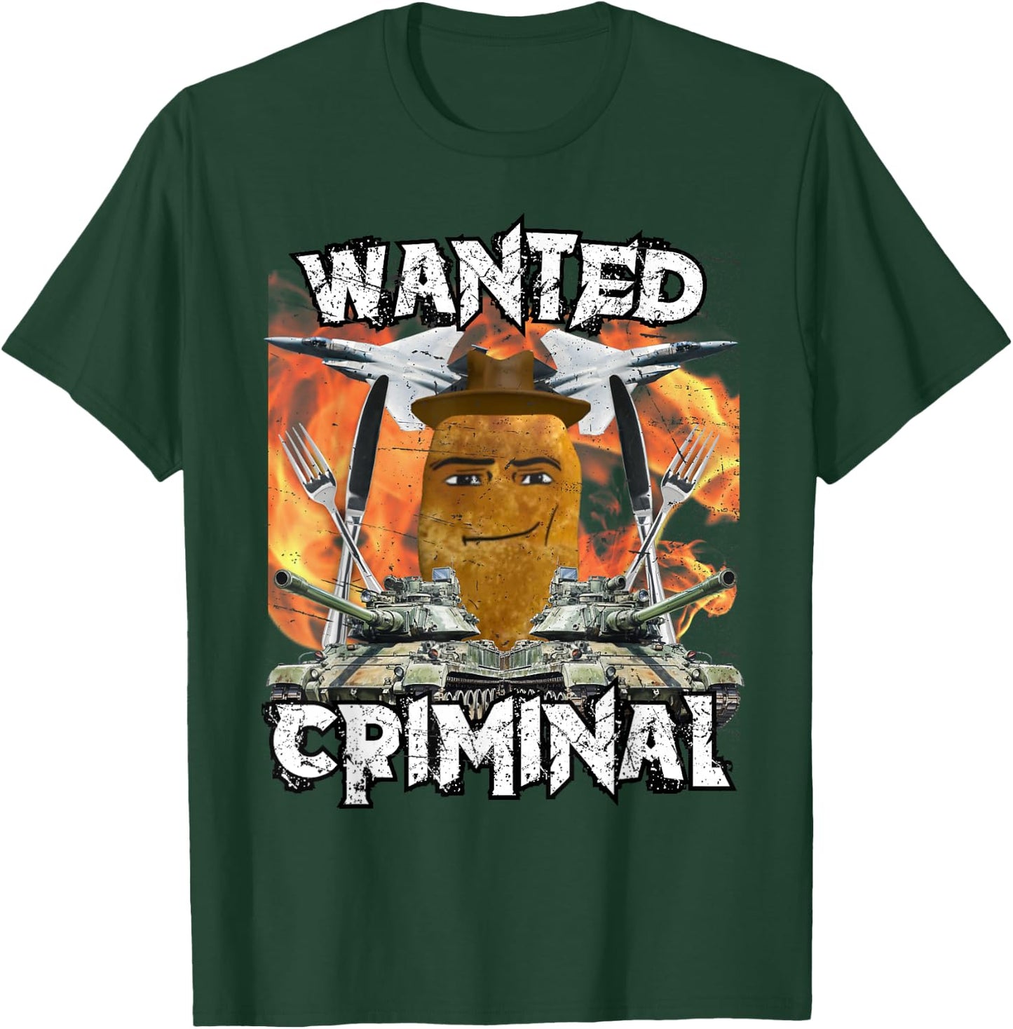 Chicken Nugget Man Face Cowboy Meme T-Shirt - T-Shirt | Forest
