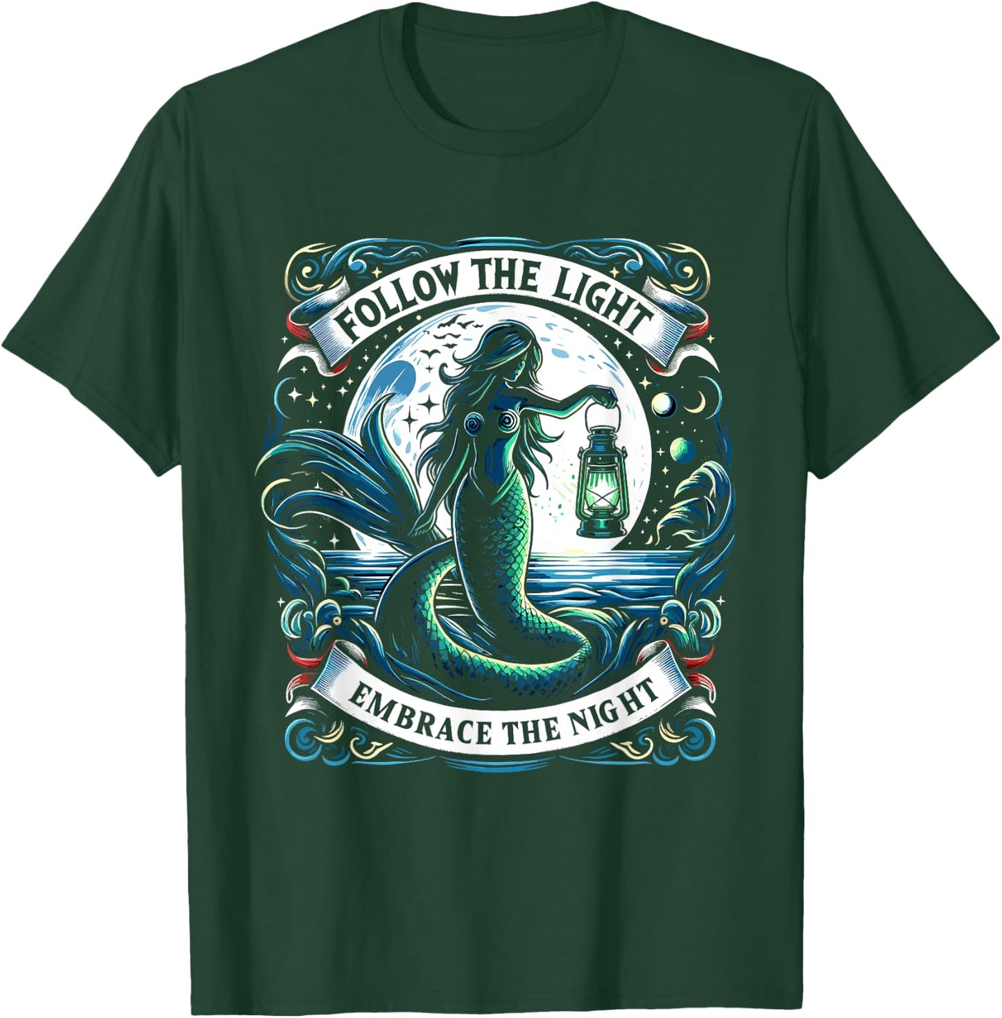 Spooky Sirens Horror Mermaid Creepy Mermaid Haunted Sea T-Shirt - T-Shirt | Forest